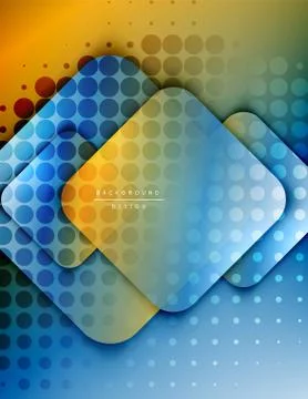 Rounded squares shapes composition geometric abstract background. 3D shadow 스톡 일러스트