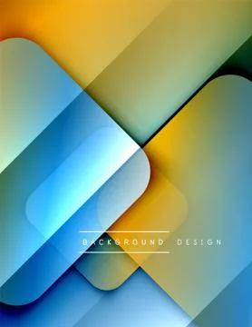 Rounded squares shapes composition geometric abstract background. 3D shadow Illustrazione stock