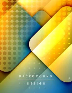 Rounded squares shapes composition geometric abstract background. 3D shadow Illustrazione stock