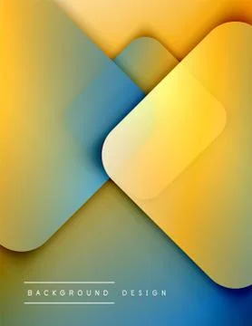 Rounded squares shapes composition geometric abstract background. 3D shadow Illustrazione stock
