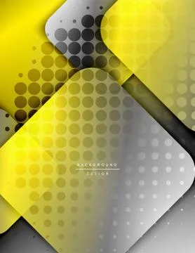 Rounded squares shapes composition geometric abstract background. 3D shadow Stock Illustration