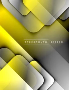Rounded squares shapes composition geometric abstract background. 3D shadow 스톡 일러스트