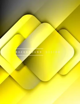 Rounded squares shapes composition geometric abstract background. 3D shadow Stock Illustration