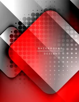 Rounded squares shapes composition geometric abstract background. 3D shadow Illustrazione stock