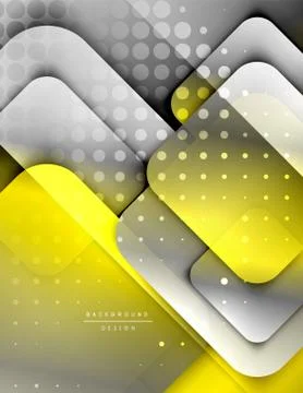 Rounded squares shapes composition geometric abstract background. 3D shadow イラスト素材