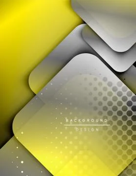 Rounded squares shapes composition geometric abstract background. 3D shadow Stock Illustration