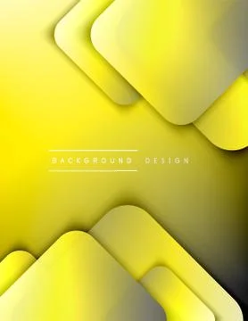 Rounded squares shapes composition geometric abstract background. 3D shadow Stock Illustration