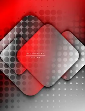 Rounded squares shapes composition geometric abstract background. 3D shadow イラスト素材