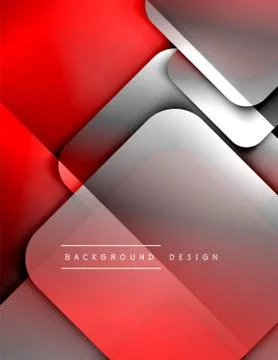 Rounded squares shapes composition geometric abstract background. 3D shadow Illustrazione stock