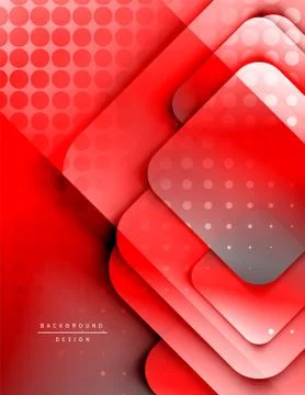 Rounded squares shapes composition geometric abstract background. 3D shadow 스톡 일러스트