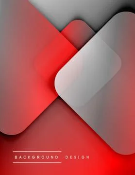 Rounded squares shapes composition geometric abstract background. 3D shadow Stock Illustration