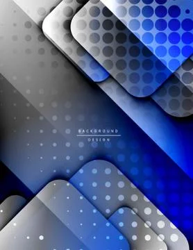 Rounded squares shapes composition geometric abstract background. 3D shadow イラスト素材