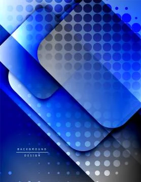 Rounded squares shapes composition geometric abstract background. 3D shadow Illustrazione stock