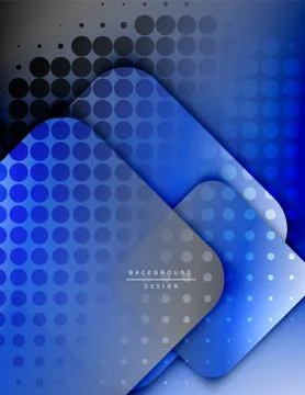 Rounded squares shapes composition geometric abstract background. 3D shadow Illustrazione stock