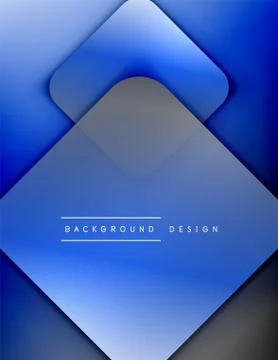 Rounded squares shapes composition geometric abstract background. 3D shadow Stock Illustration