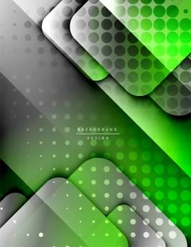 Rounded squares shapes composition geometric abstract background. 3D shadow Illustrazione stock