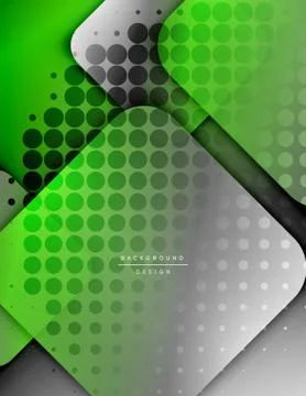 Rounded squares shapes composition geometric abstract background. 3D shadow Stock Illustration