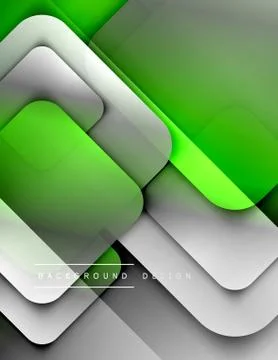 Rounded squares shapes composition geometric abstract background. 3D shadow Illustrazione stock