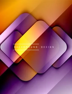 Rounded squares shapes composition geometric abstract background. 3D shadow 스톡 일러스트