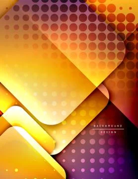 Rounded squares shapes composition geometric abstract background. 3D shadow イラスト素材