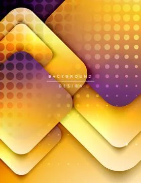 Rounded squares shapes composition geometric abstract background. 3D shadow Illustrazione stock