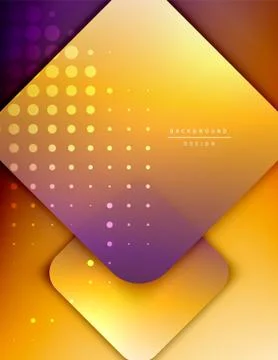 Rounded squares shapes composition geometric abstract background. 3D shadow Illustrazione stock