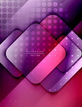 Rounded squares shapes composition geometric abstract background. 3D shadow Illustrazione stock