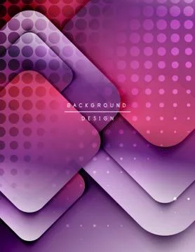 Rounded squares shapes composition geometric abstract background. 3D shadow イラスト素材