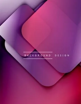 Rounded squares shapes composition geometric abstract background. 3D shadow Stock Illustration
