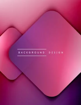 Rounded squares shapes composition geometric abstract background. 3D shadow Stock Illustration