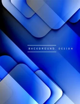 Rounded squares shapes composition geometric abstract background. 3D shadow 스톡 일러스트