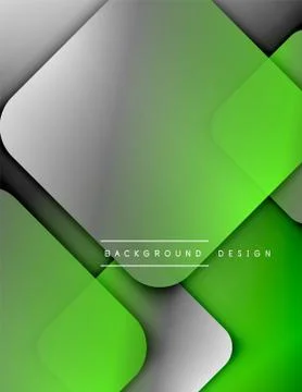 Rounded squares shapes composition geometric abstract background. 3D shadow Stock Illustration
