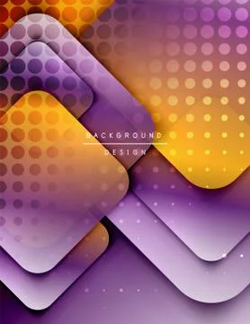 Rounded squares shapes composition geometric abstract background. 3D shadow イラスト素材
