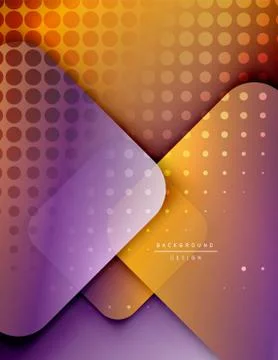 Rounded squares shapes composition geometric abstract background. 3D shadow Stock Illustration