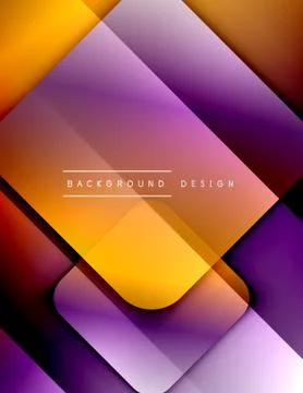 Rounded squares shapes composition geometric abstract background. 3D shadow Stock Illustration