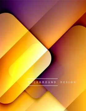 Rounded squares shapes composition geometric abstract background. 3D shadow Illustrazione stock