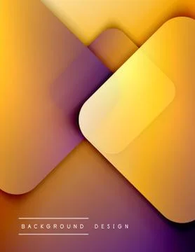 Rounded squares shapes composition geometric abstract background. 3D shadow Stock Illustration