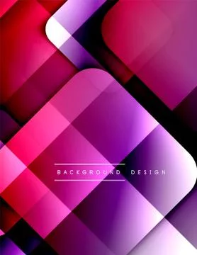Rounded squares shapes composition geometric abstract background. 3D shadow イラスト素材