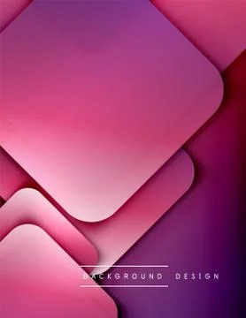 Rounded squares shapes composition geometric abstract background. 3D shadow 스톡 일러스트