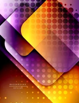 Rounded squares shapes composition geometric abstract background. 3D shadow イラスト素材