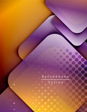 Rounded squares shapes composition geometric abstract background. 3D shadow Illustrazione stock