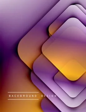 Rounded squares shapes composition geometric abstract background. 3D shadow イラスト素材