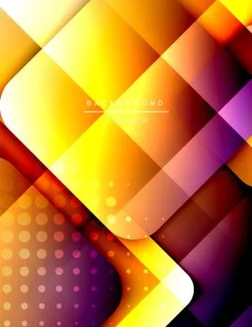 Rounded squares shapes composition geometric abstract background. 3D shadow Illustrazione stock