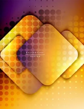 Rounded squares shapes composition geometric abstract background. 3D shadow Illustrazione stock