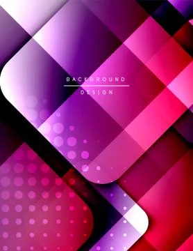 Rounded squares shapes composition geometric abstract background. 3D shadow イラスト素材