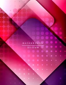 Rounded squares shapes composition geometric abstract background. 3D shadow Stock Illustration