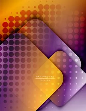 Rounded squares shapes composition geometric abstract background. 3D shadow Stockillustratie