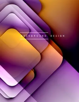 Rounded squares shapes composition geometric abstract background. 3D shadow イラスト素材