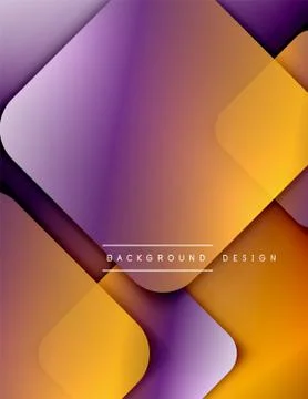 Rounded squares shapes composition geometric abstract background. 3D shadow 스톡 일러스트