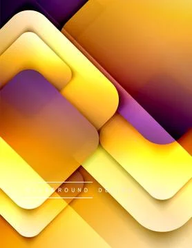 Rounded squares shapes composition geometric abstract background. 3D shadow イラスト素材